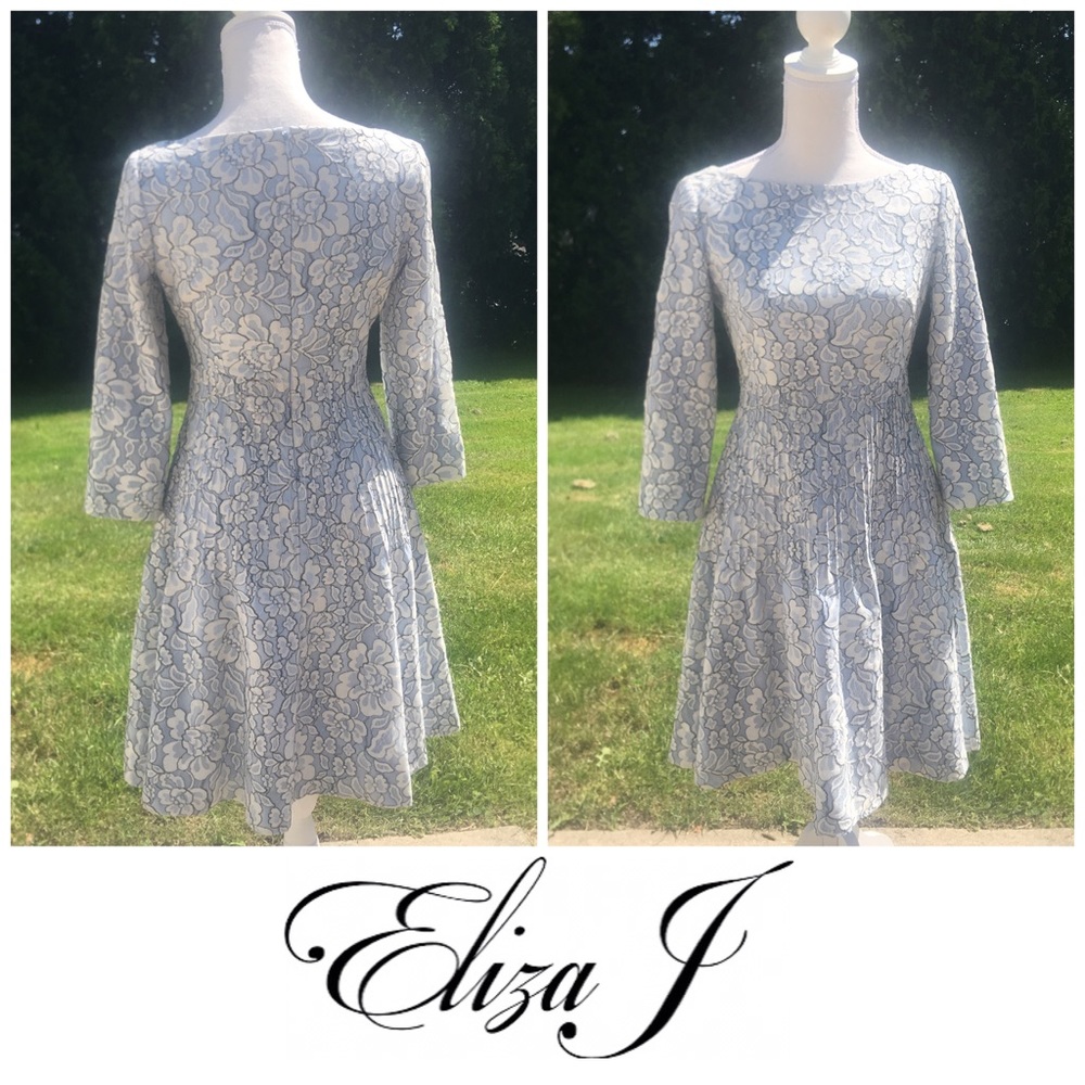 Eliza J Lace Long Sleeve Dress